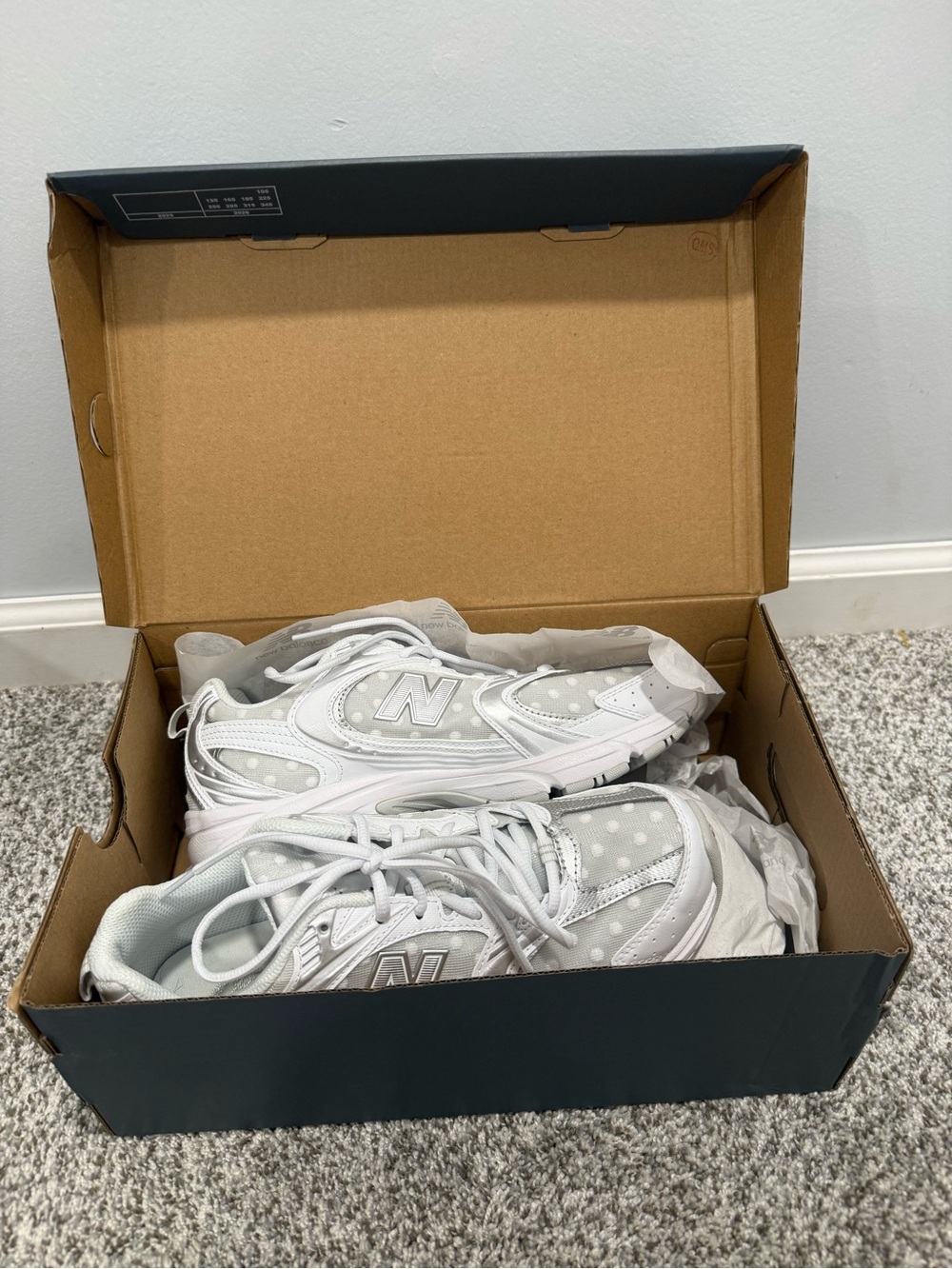 New Balance White and Light Gray Women's Sneakers